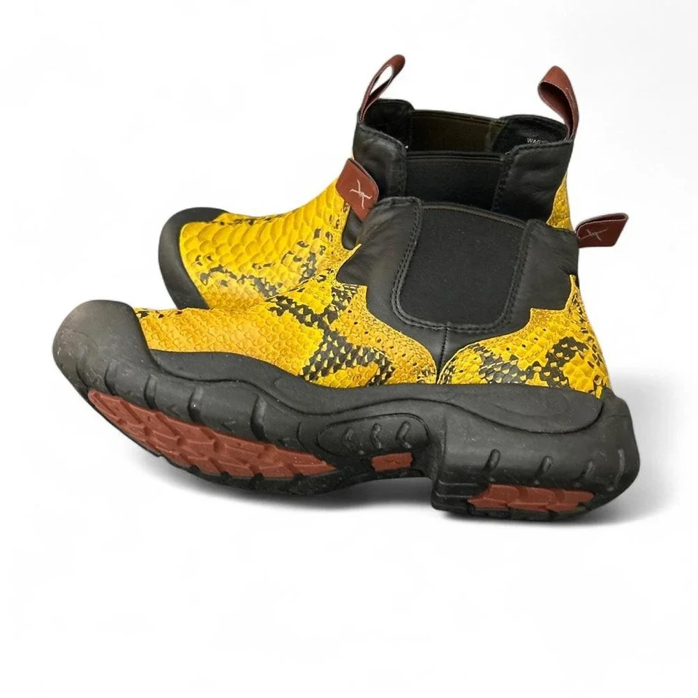 Twisted X Yellow Snakeskin Leather Chelsea Boots WAG0003 Mens 7.5 Womens 8.5